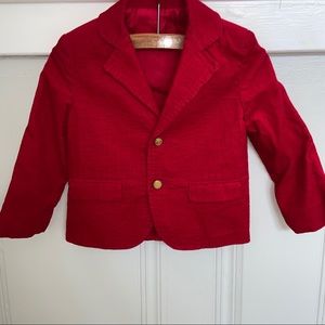 Vintage Jack Tar Toddler 12 Month Red Corduroy Blazer Christmas holiday